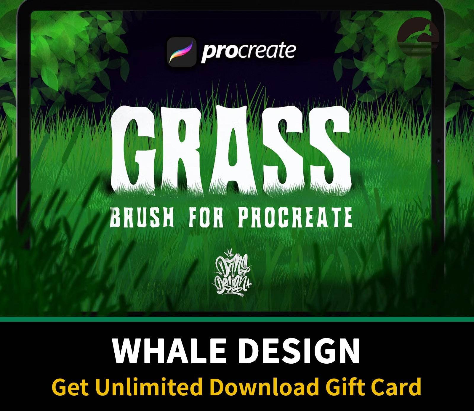 553 design Grass Brush Procreate4 - whaledesign