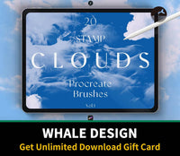 554 Stamp Clouds Procreate Brushes Vol.1 - whaledesign
