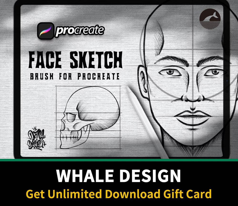 555 Face Skecth Brush For Procreate - whaledesign