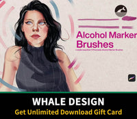 556 10 Alcohol Marker Brushes Procreate - whaledesign