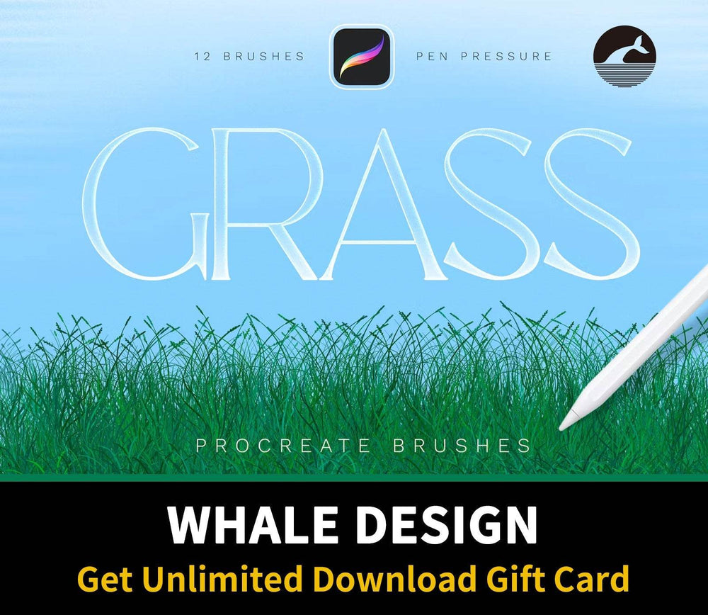 557 Grass Procreate Brushes - whaledesign
