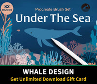 558 Under The Sea Procreate Brushes - whaledesign