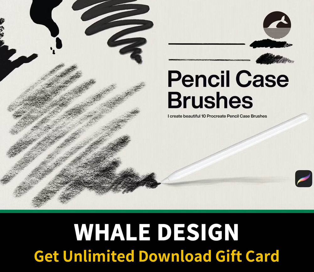 560 10 Pencil Case Brushes Procreate - whaledesign