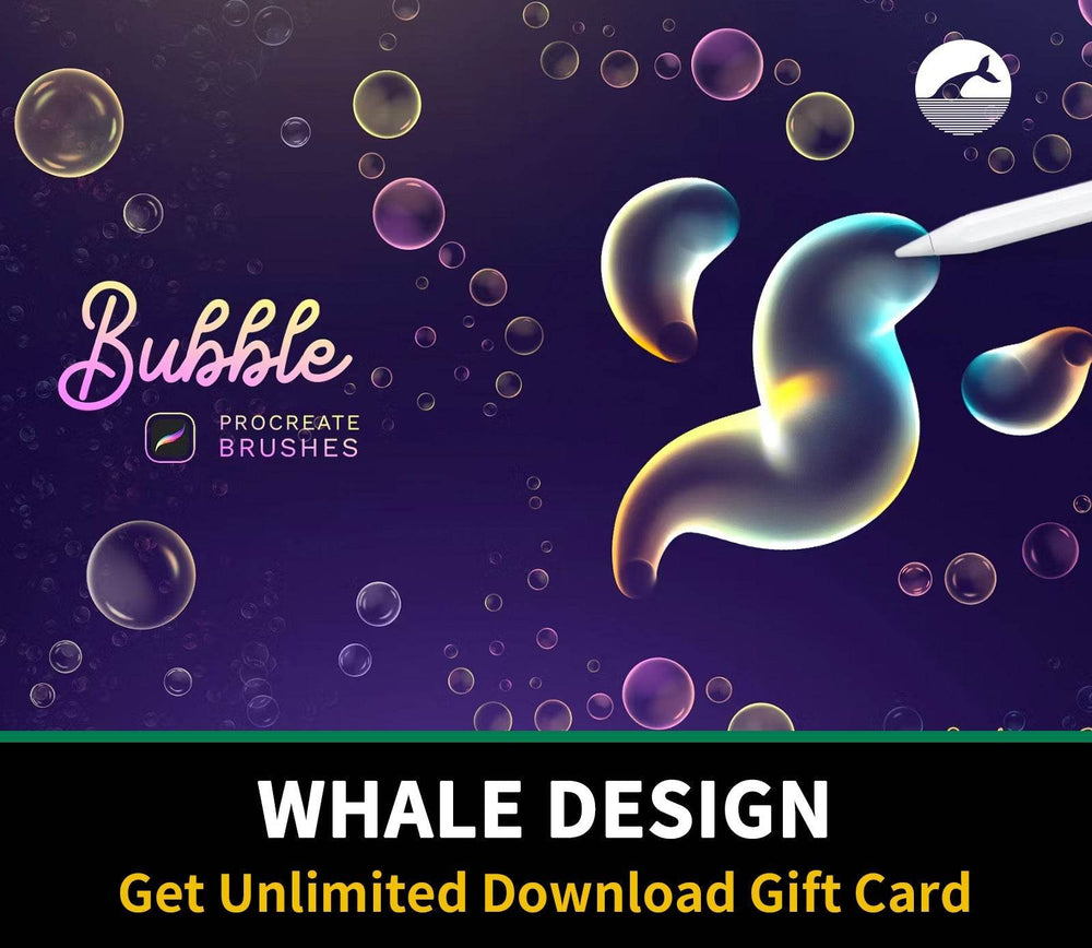 563 Bubbles Procreate Brushes - whaledesign