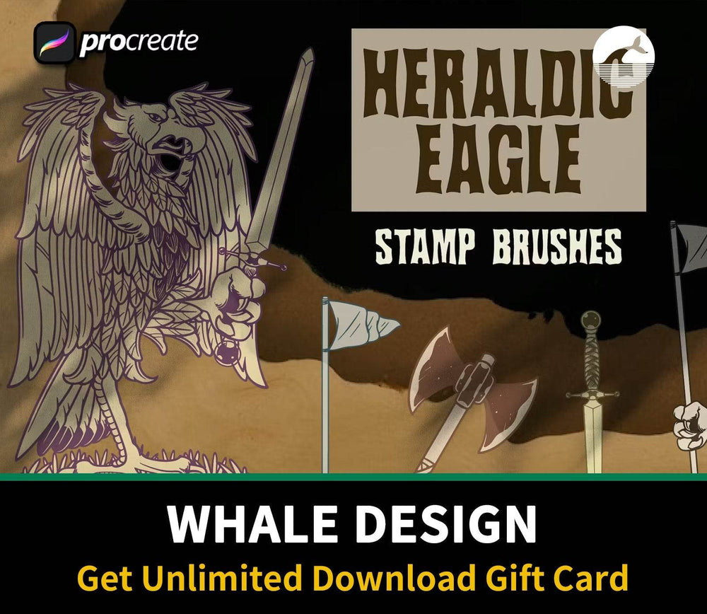 564 Heraldic Eagle Element Brush Stamp - whaledesign