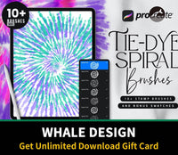 565 Procreate Tie-Dye Spiral Brushes - whaledesign