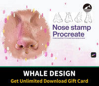 566 10 Nose Stamp Procreate - whaledesign