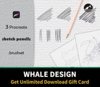 567 Procreate Sketch Pencil Brushes - whaledesign