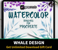 570 Watercolor Texture Brush Procreate - whaledesign