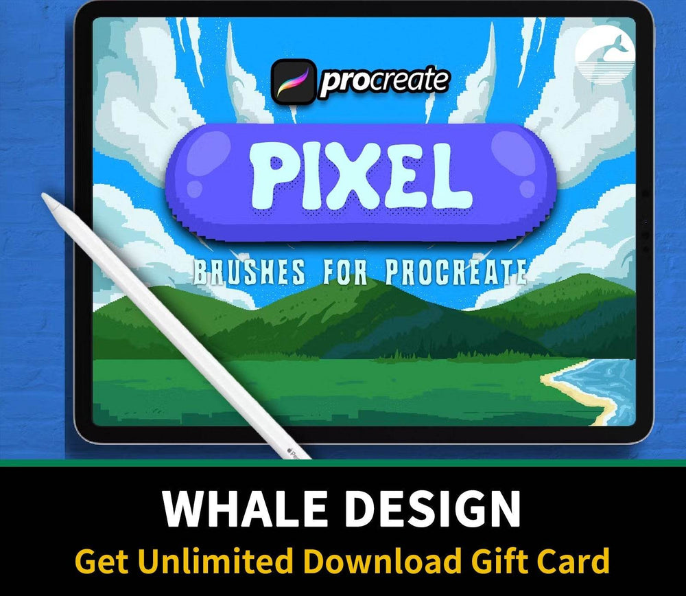 575 Pixel Brush Procreate #1 - whaledesign