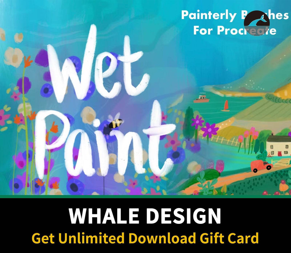 577 Wet Paint Procreate Brushes - whaledesign