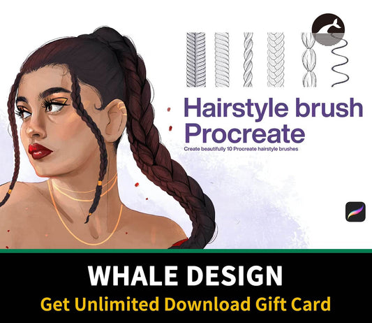 579 10 Hairstyle Brush Procreate - whaledesign