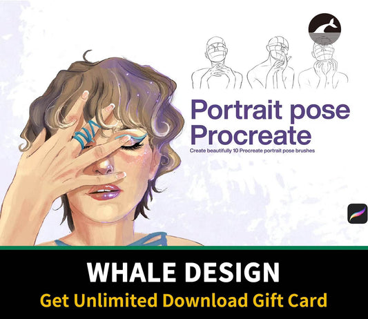 581 10 Portrait Pose Stamps Procreate - whaledesign