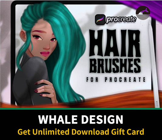 582 Hair Brush Procreate - whaledesign