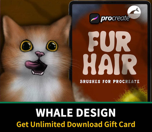 584 Fur Hair Brush Stamp Procreate - whaledesign