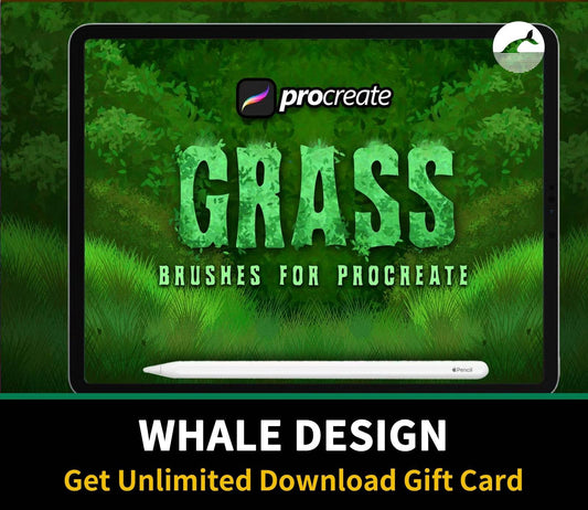 585 Grass Brush Procreate - whaledesign