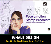 593 10 Face Emotion Stamps Procreate - whaledesign