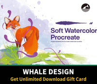 595 10 Soft Watercolor Brushes Procreate - whaledesign