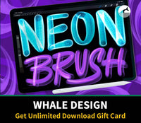 598 Neon Light Brush Procreate - whaledesign