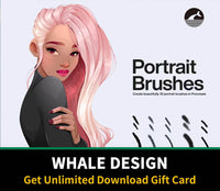 599 10 Portrait Brushes Procreate - whaledesign