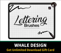 603 10 Lettering Brushes Procreate - whaledesign
