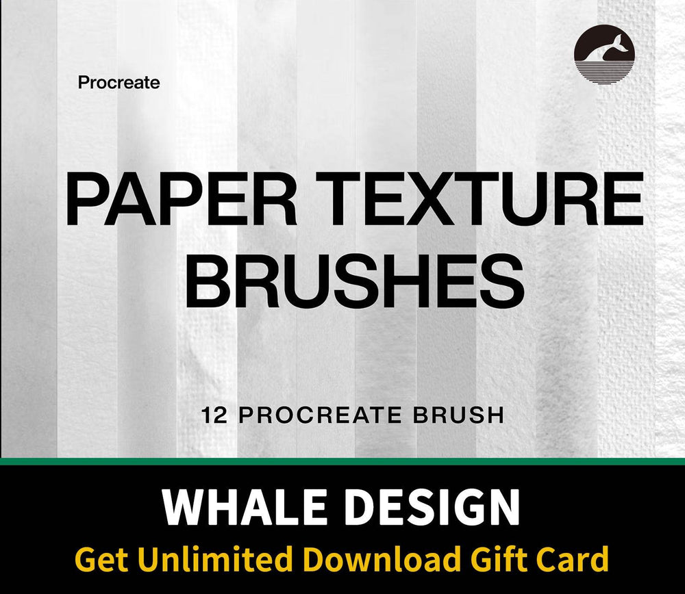604 12 Paper Texture Brushes Procreate - whaledesign