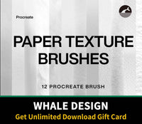 604 12 Paper Texture Brushes Procreate - whaledesign