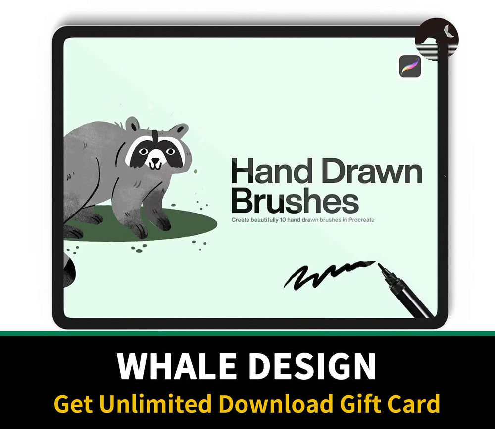 605 10 Hand Draw Brushes Procreate - whaledesign