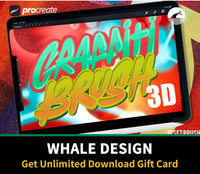 606 Graffiti Procreate 3d Brush - whaledesign