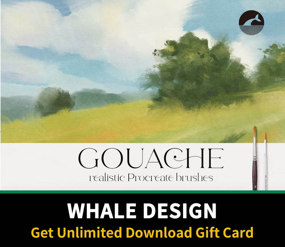 610 Procreate Gouache Brush set - whaledesign