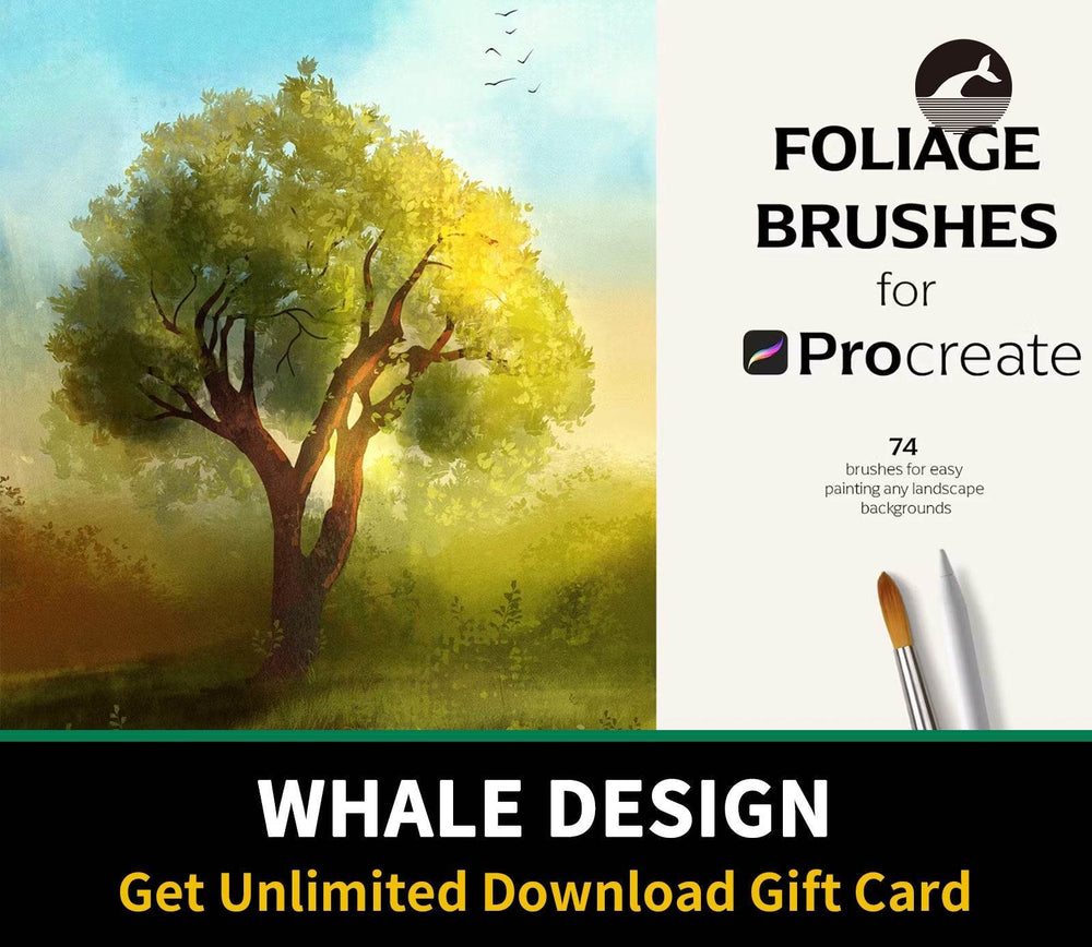 611 Procreate Foliage brushes - whaledesign