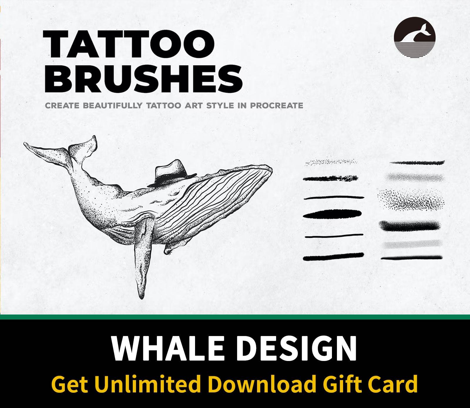 620 12 Tattoo Art Brushes - Procreate - whaledesign
