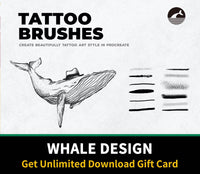 620 12 Tattoo Art Brushes - Procreate - whaledesign