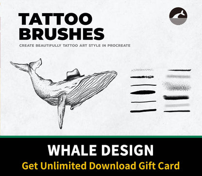 620 12 Tattoo Art Brushes - Procreate - whaledesign