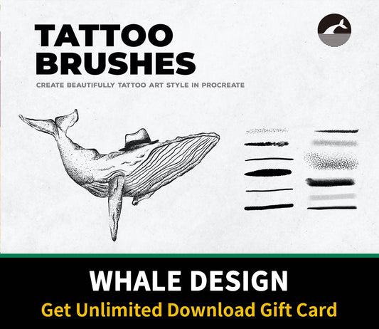 620 12 Tattoo Art Brushes - Procreate - whaledesign