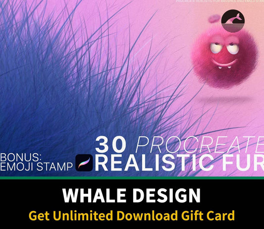 621 Procreate Realistic Fur & Emoji - whaledesign
