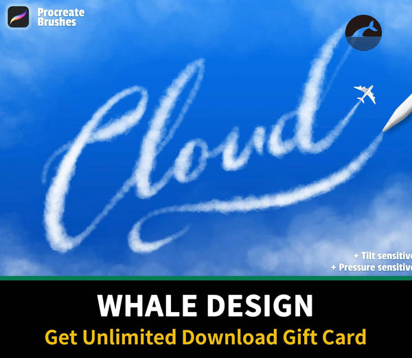 623 Clouds Procreate Brushes - whaledesign