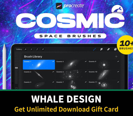 634 Procreate Cosmic Space Brushes - whaledesign