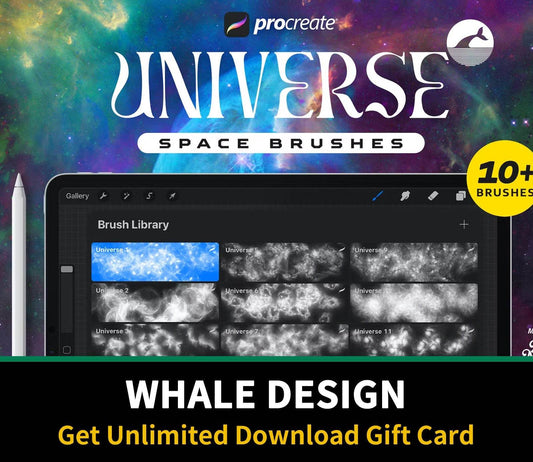 635 Procreate Universe Brushes - whaledesign