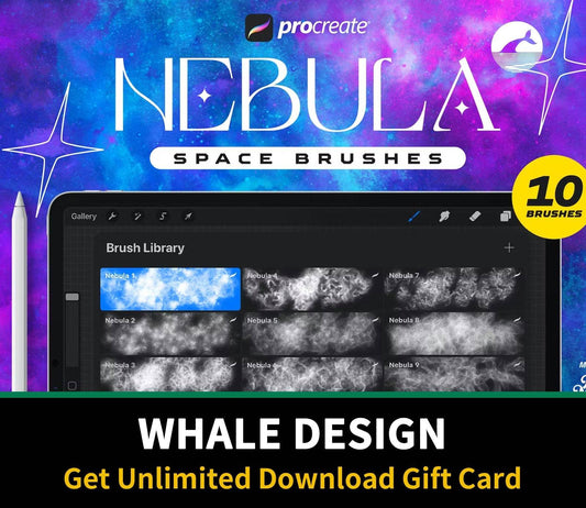 636 Procreate Nebula Space Brushes - whaledesign
