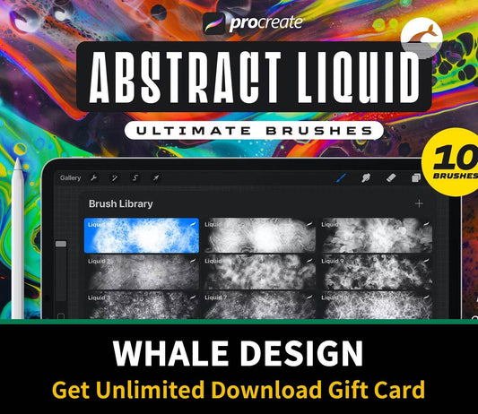 637 Procreate Abstract Liquid Brushes - whaledesign