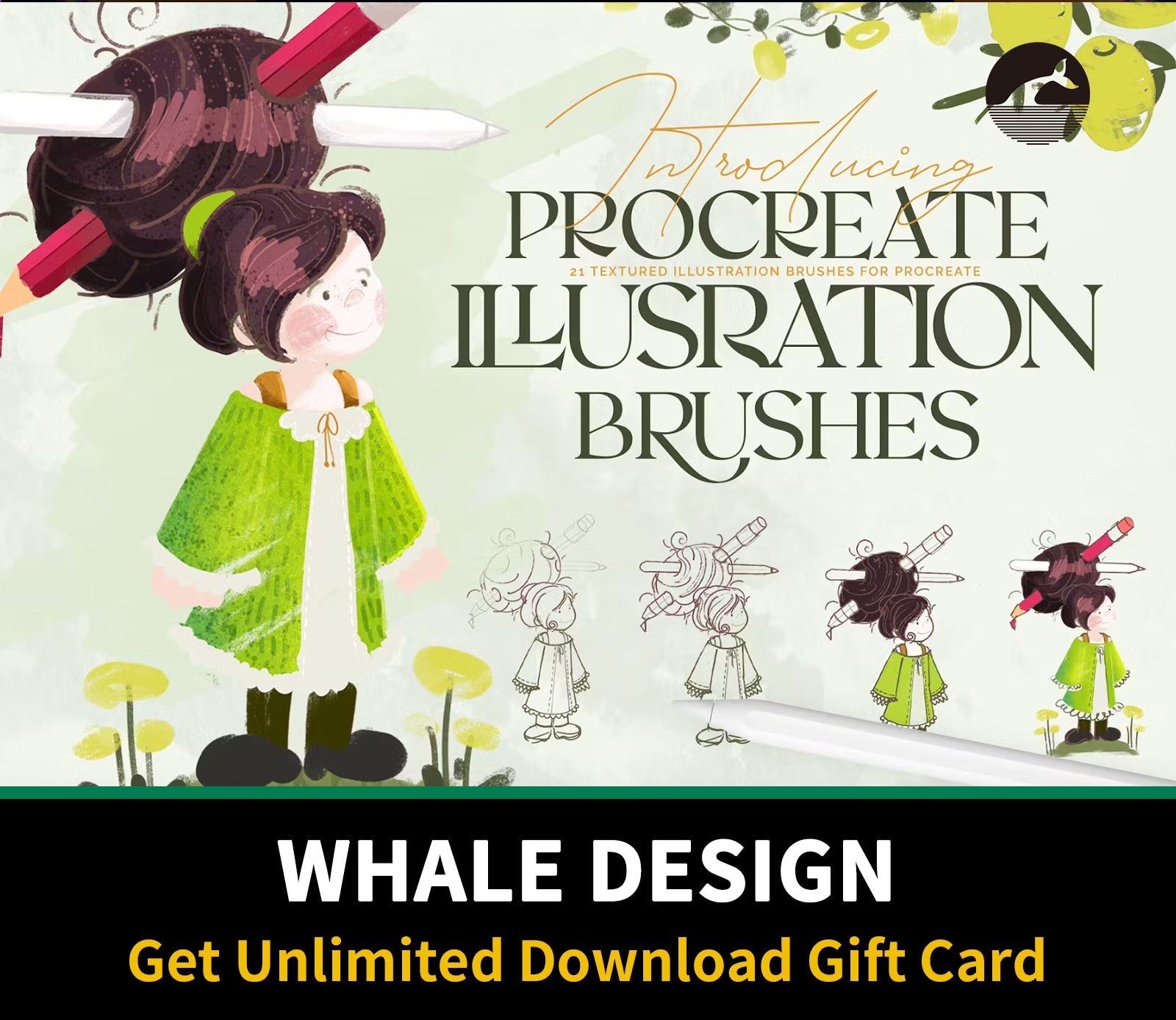 639 Illustration Brushes: Procreate Brushes - whaledesign