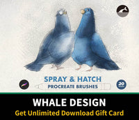 643 Spray & Hatch Procreate Brushes - whaledesign