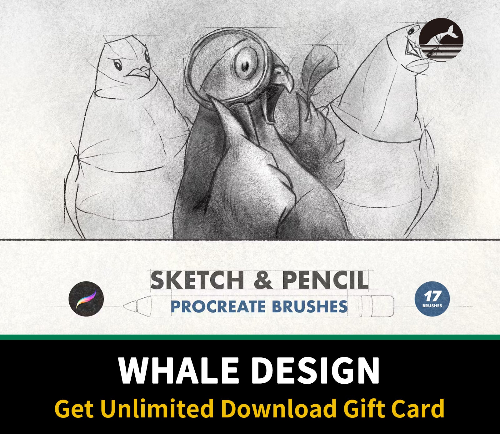 644 Sketch & Pencil Procreate Brushes - whaledesign