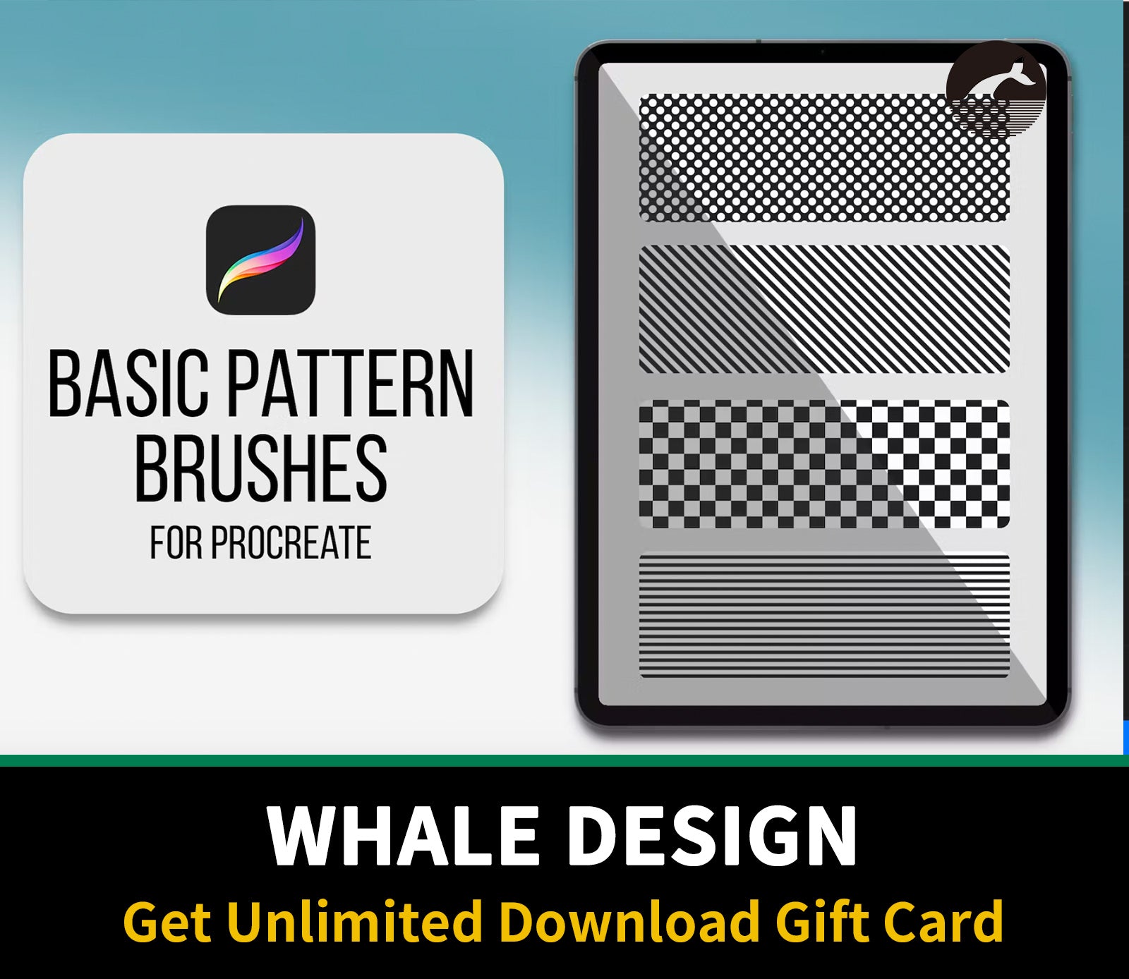 654 Procreate Pattern Brushes - Basic Pattern - whaledesign