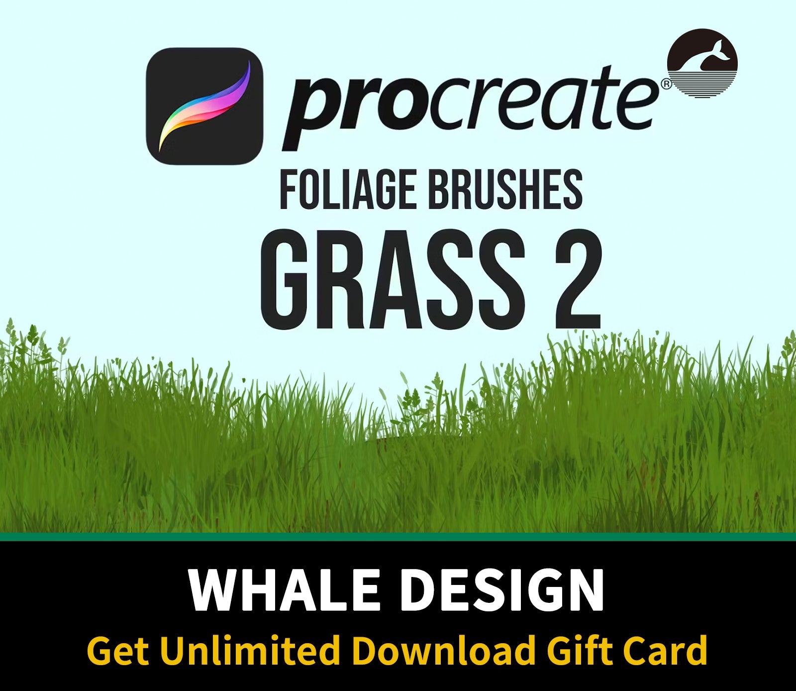 656 Procreate Foliage Brushes - Grass 2 - whaledesign