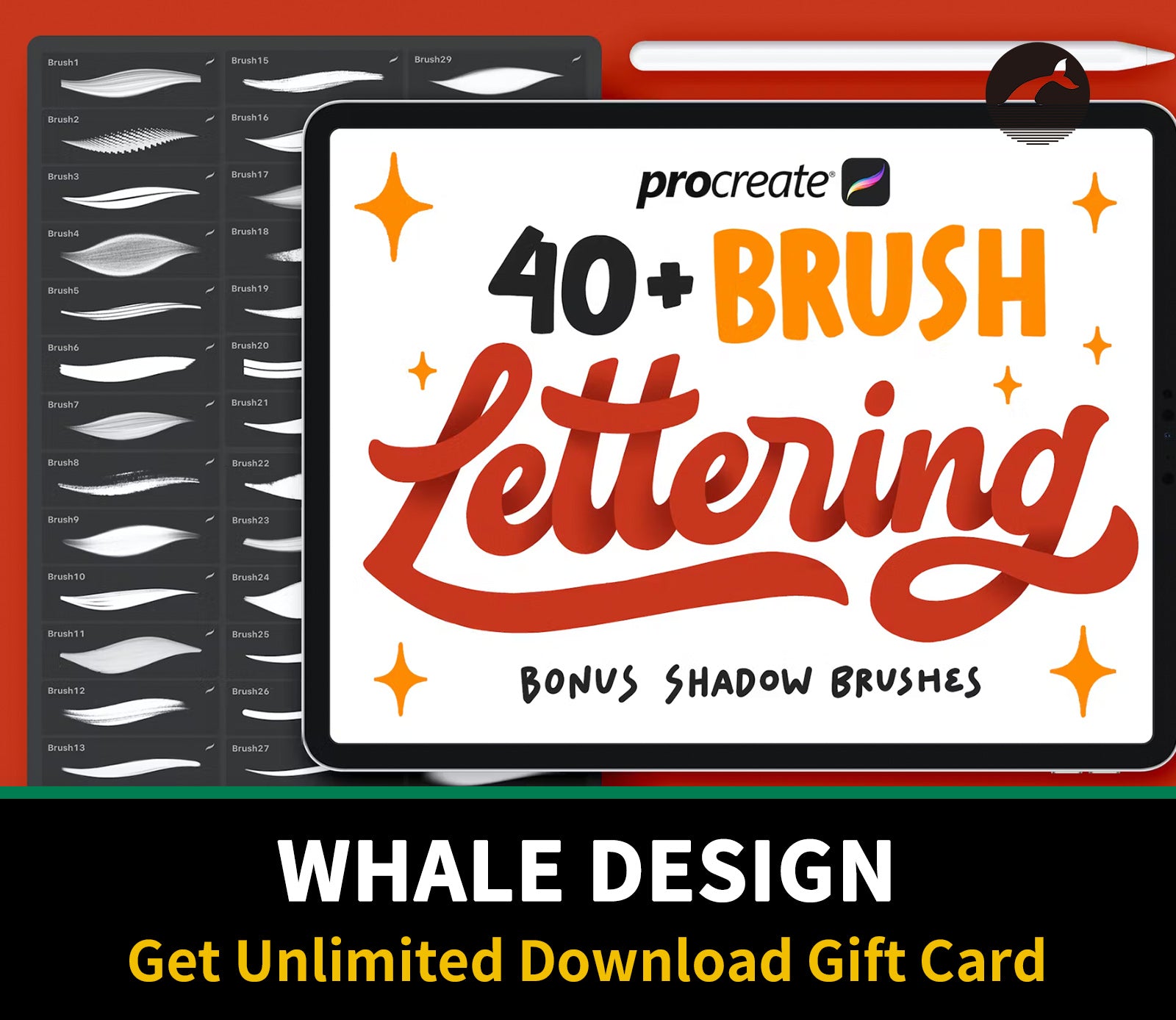 663 40+ Procreate Lettering Brushes - whaledesign