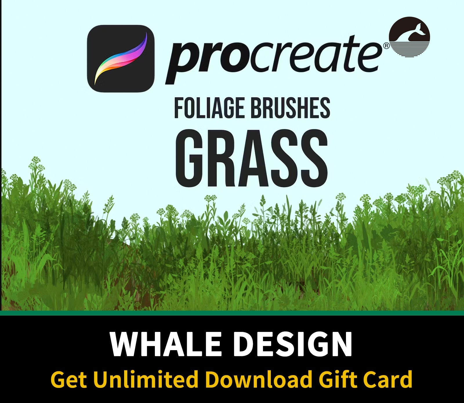 668 Procreate Foliage Brushes - Grass - whaledesign