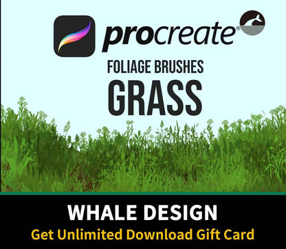 668 Procreate Foliage Brushes - Grass - whaledesign