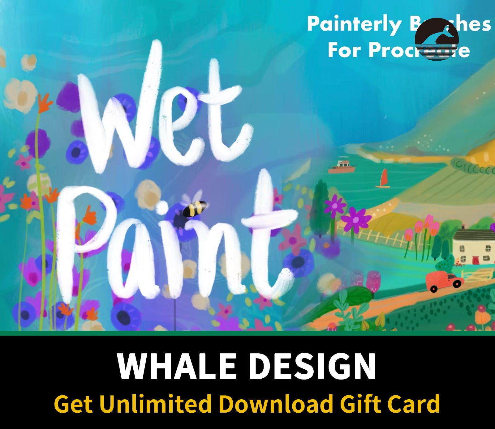 681 Wet Paint Procreate Brushe - whaledesign